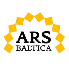 ARS BALTICA logo - name beneath a golden arch formed by rotated squares.