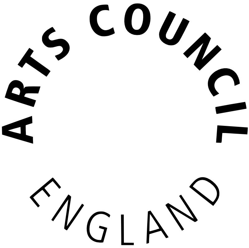 Arts Council England logo - name spelled out in block capitals to form a circle.