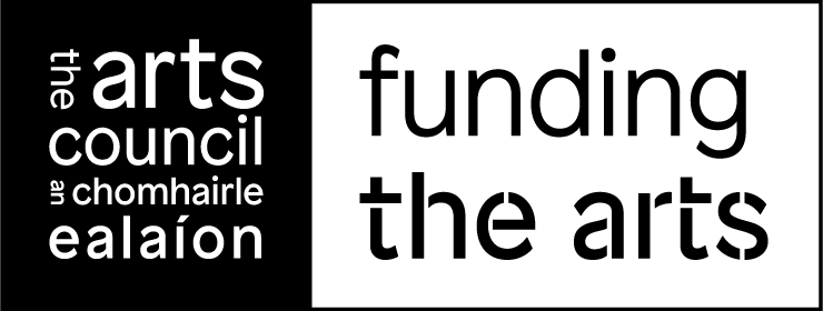 Logo on half dark and half light background.