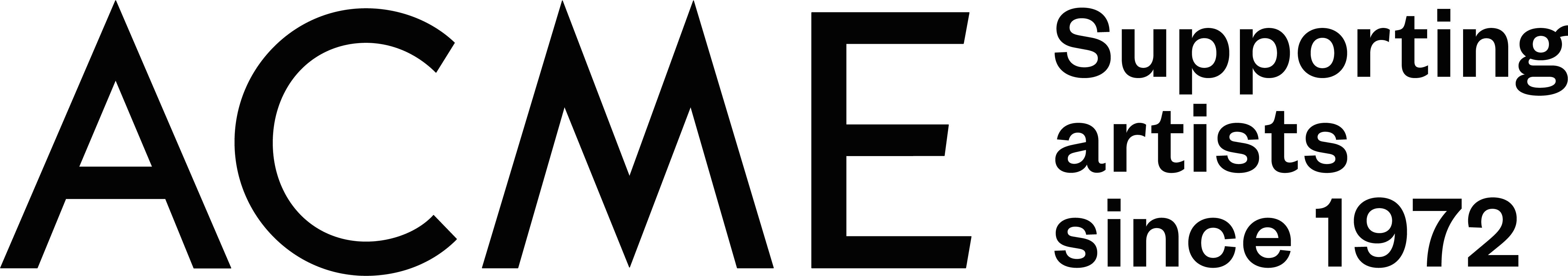 The letters ACME with the text 'supporting artists since 1972.'