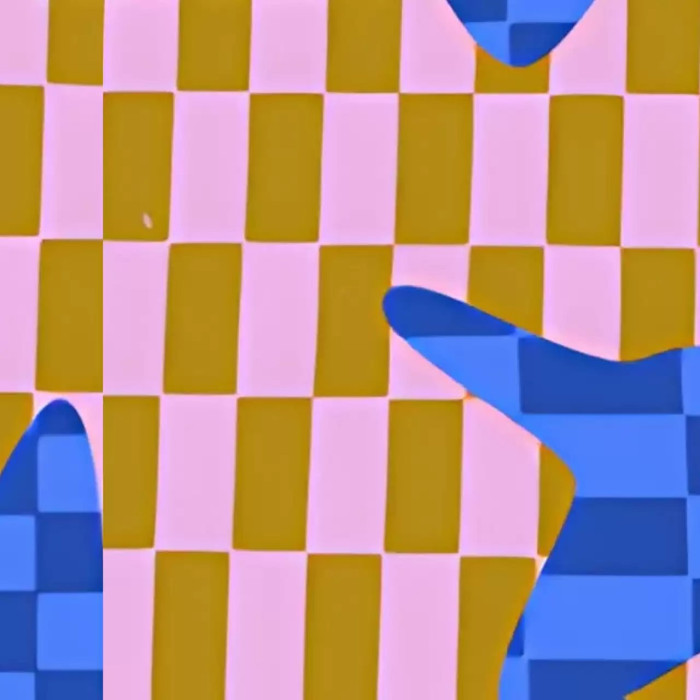 Coloured geometric shapes.