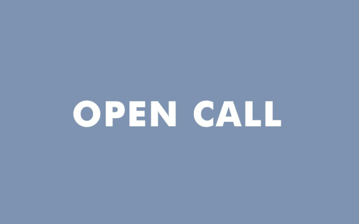 Open call on a coloured background. 