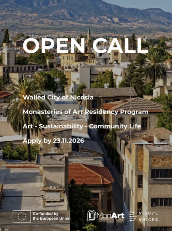 Text of the call over the view of a city. 