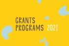 Graphic for Ukrainian Cultural Foundation 2021 Grant Programmes - text on a yellow background.