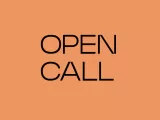 Graphic with the text 'open call'.