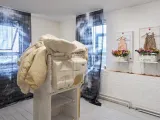 Objects in a gallery space. 