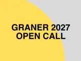 Title of the call on two-coloured background. 