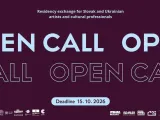 'Open call' and logos on a dark coloured background. 