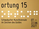 Title of the award on a gold background. 