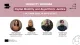 Four faces in circles on a white background with the title of the webinar. 