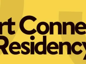 Art Connect Residency on a coloured background. 