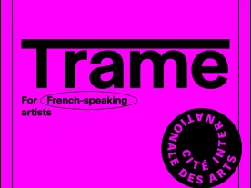 Title of the call on a bright coloured background. 